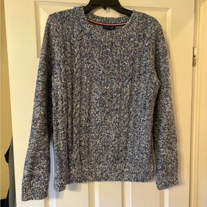 Tommy Hilfiger Blue and White Cable Knit Sweater